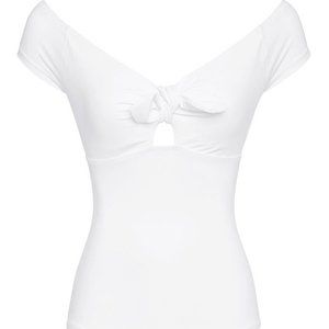 NWT: White Figleaves Off The Shoulder Shaping Swimsuit